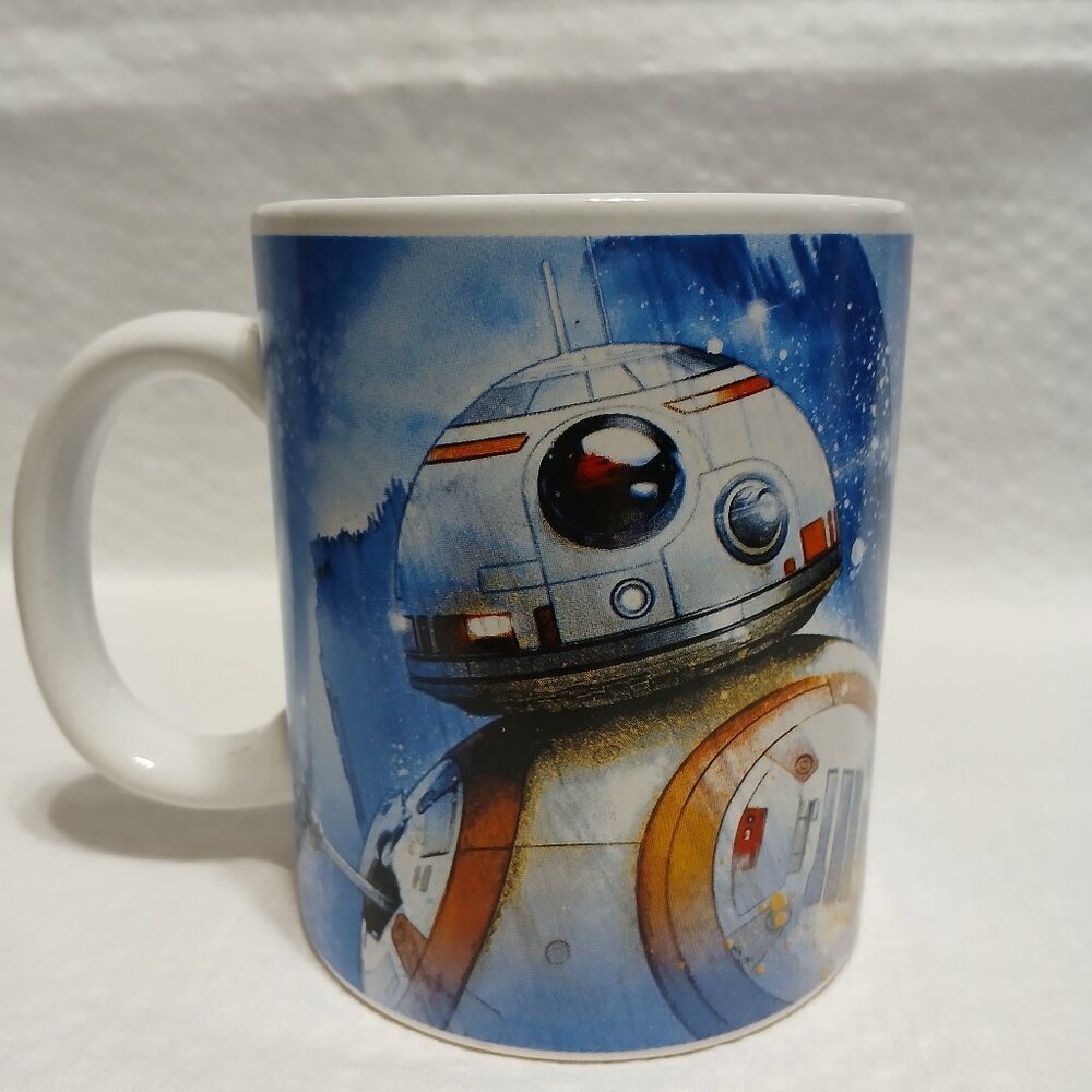 STAR WARS BB-8 DROID COFFEE MUG BY GALERIE, STAR WARS LOGO ON OTHER SIDE